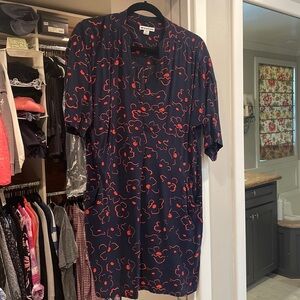 Whistles Navy red/coral print  tunic dress